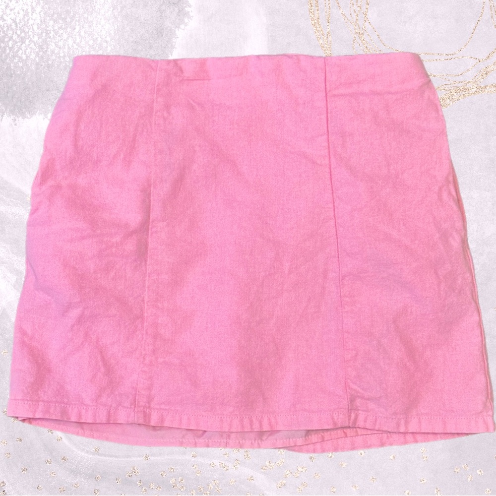 Forever 21 bubblegum pink linen pleated mini skirt sz XS